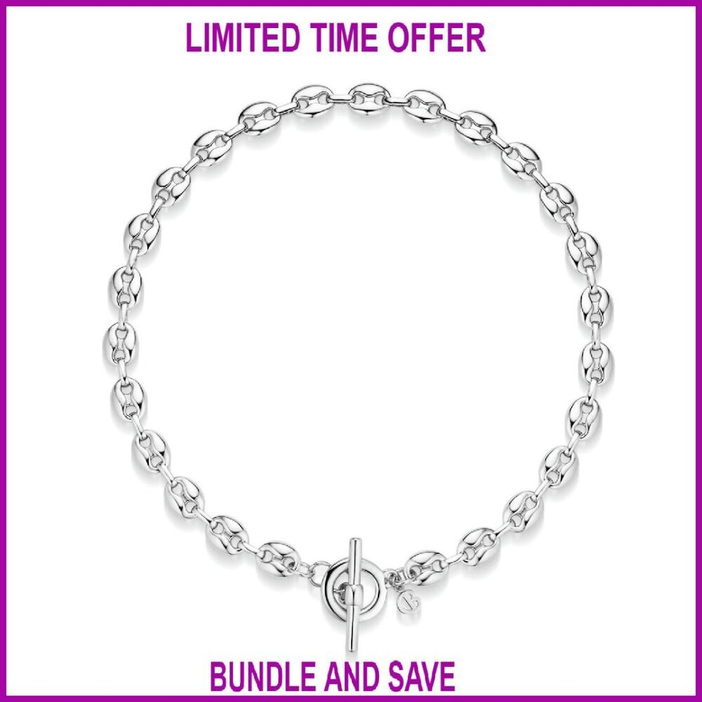 18K Gold Plated Four Leaf Clover Pendant Necklace with CZ & Link Chain